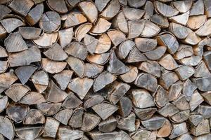 Dry chopped firewood logs in a pile.Close up