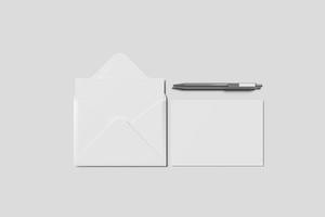 A6 Postcard and Envelope Mockup photo