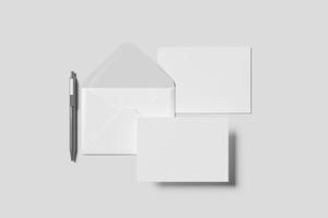 A6 Postcard and Envelope Mockup photo