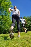 Couple jogging outside photo