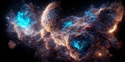 nebulosa y galaxias en el espacio 3d foto