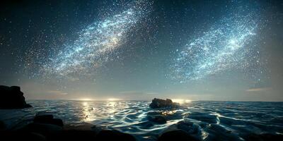 Milky Way Over the Sea Wallpaper 4K