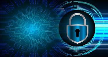 Closed Padlock on digital background, cyber security photo
