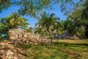 Playacar Mayan ruins in the forest park in Playa del Carmen, Yucatan, Mexico photo