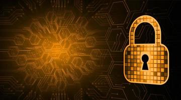 Closed Padlock on digital background, cyber security photo