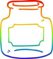 rainbow gradient line drawing cartoon empty jar vector