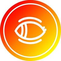 staring eye circular in hot gradient spectrum vector