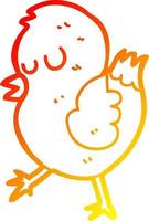 warm gradient line drawing cartoon bird vector