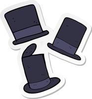 sticker of a cartoon top hats vector