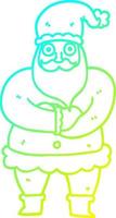 cold gradient line drawing cartoon father christmas vector