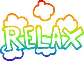 rainbow gradient line drawing cartoon relax symbol vector