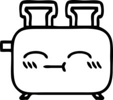 line drawing cartoon of a toaster vector