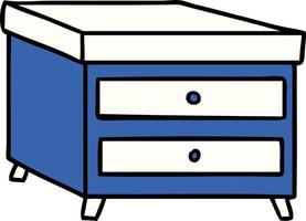 cartoon doodle of a bedside table vector