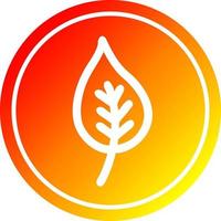 natural leaf circular in hot gradient spectrum vector
