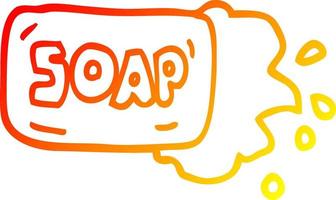 warm gradient line drawing cartoon bar of soap vector