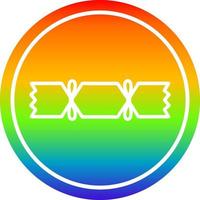 christmas cracker circular in rainbow spectrum vector