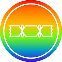 christmas cracker circular in rainbow spectrum vector