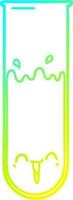 cold gradient line drawing cartoon happy test tube vector