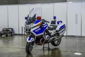 MOSCOW - AUG 2016 police bike BMW K 1600 GT presented at MIAS Moscow International Automobile Salon on August 20, 2016 in Moscow, Russia photo