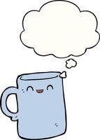 cartoon mug and thought bubble vector