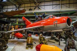 SINSHEIM, GERMANY - MAI 2022 red soviet jet fighter aircraft Mikoyan-Gurevich MiG-15 Type 14 Fagot photo