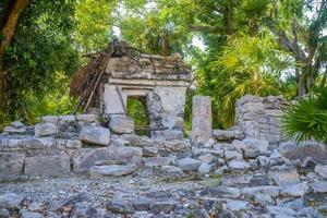 Playacar Mayan ruins in the forest park in Playa del Carmen, Yucatan, Mexico photo