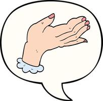 cartoon hand and speech bubble vector