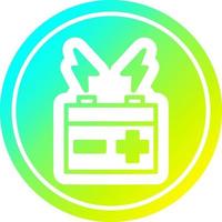 battery circular in cold gradient spectrum vector