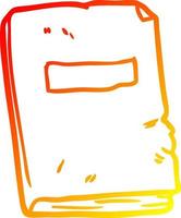 warm gradient line drawing battered old notebook vector