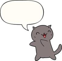 cartoon cat and speech bubble vector