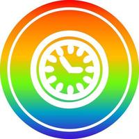 wall clock circular in rainbow spectrum vector