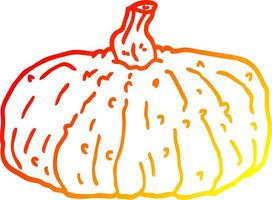 warm gradient line drawing cartoon pumpkin vector