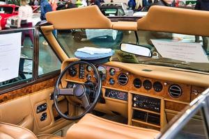 FRIEDRICHSHAFEN - MAY 2019 beige interior ROLLS-ROYCE CORNICHE 2 II 1986 cabrio at Motorworld Classics Bodensee on May 11, 2019 in Friedrichshafen, Germany photo