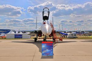 MOSCOW, RUSSIA - AUG 2015 fighter aircraft Su-30 Flanker-C pres photo