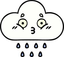 comic book style cartoon rain cloud vector