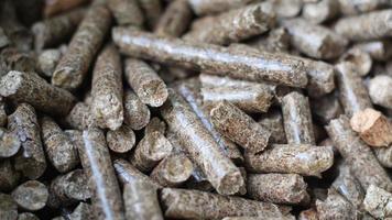 Very good quality wood pellets ready to make fuel photo