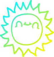 cold gradient line drawing cartoon happy sunshine vector