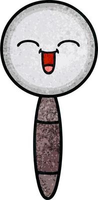 retro grunge texture cartoon magnifying glass