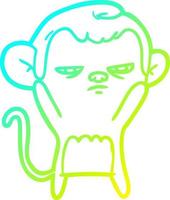 cold gradient line drawing cartoon monkey vector