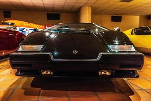 FONTVIEILLE, MONACO - JUN 2017 black LAMBORGHINI COUNTACH 1986 in Monaco Top Cars Collection Museum photo