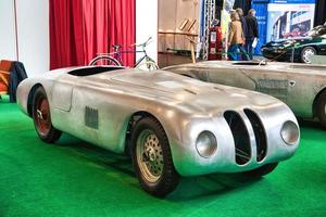 FRIEDRICHSHAFEN - MAY 2019 silver racing car prototype BMW 328 TOURING 1938 cabrio at Motorworld Classics Bodensee on May 11, 2019 in Friedrichshafen, Germany photo