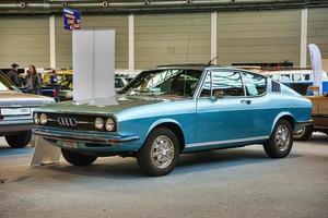 FRIEDRICHSHAFEN - MAY 2019 blue AUDI 100 coupe S C1 F104 1970 at Motorworld Classics Bodensee on May 11, 2019 in Friedrichshafen, Germany photo