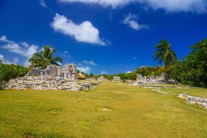 Ancient ruins of Maya in El Rey Archaeological Zone near Cancun, Yukatan, Mexico photo