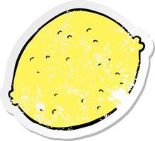 distressed sticker of a cartoon lemon vector