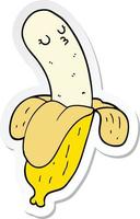 sticker of a cartoon banana vector