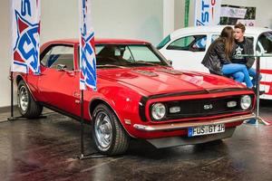 FRIEDRICHSHAFEN - MAY 2019 red CHEVROLET CAMARO SS SUPER SPORT 1967 coupe at Motorworld Classics Bodensee on May 11, 2019 in Friedrichshafen, Germany photo