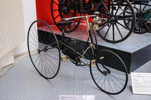 DRESDEN, GERMANY - MAY 2015 Bike Eureka 1885 in Dresden Transpo photo