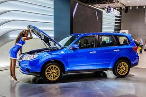MOSCOW, RUSSIA - AUG 2012 SUBARU FORESTER 4TH GENERATION presented as world premiere at the 16th MIAS Moscow International Automobile Salon on August 30, 2012 in Moscow, Russia photo