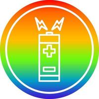 battery circular in rainbow spectrum vector