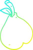 cold gradient line drawing cartoon healthy pear vector